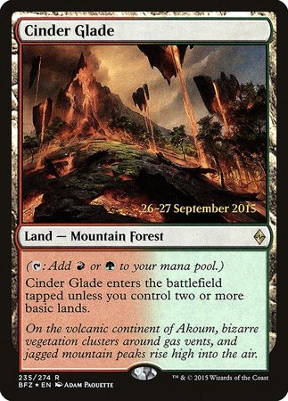 Cinder Glade [Battle for Zendikar Promos] | Cards and Coasters CA