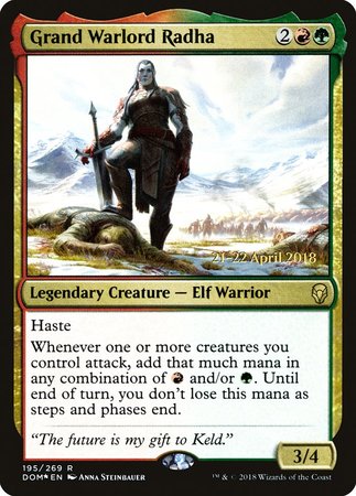 Grand Warlord Radha [Dominaria Promos] | Cards and Coasters CA