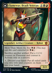 Flamewar, Brash Veteran // Flamewar, Streetwise Operative [Universes Beyond: Transformers] | Cards and Coasters CA