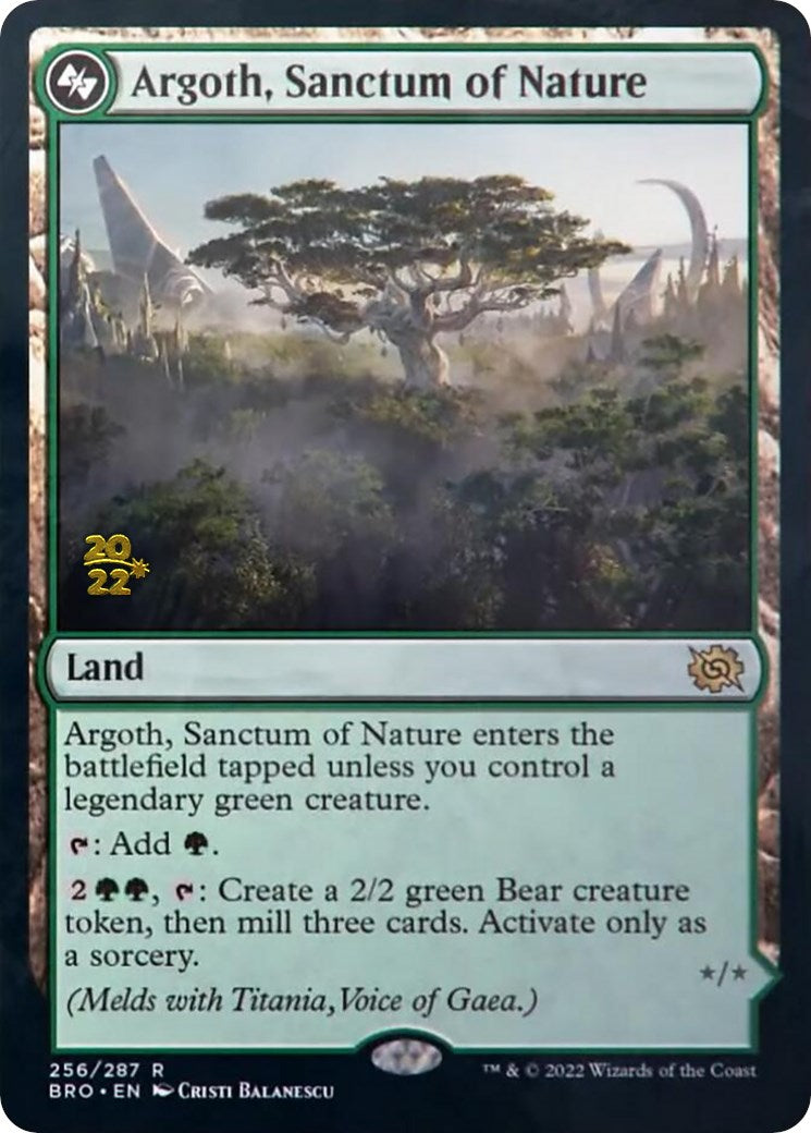 Argoth, Sanctum of Nature [The Brothers' War: Prerelease Promos] | Cards and Coasters CA