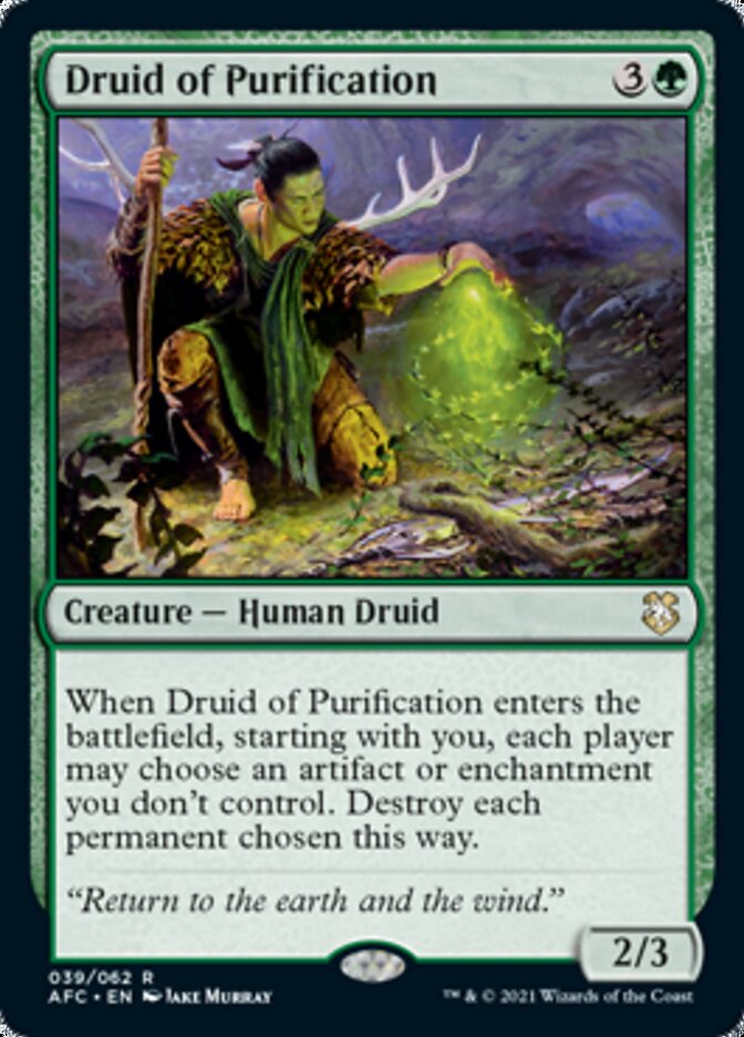Druid of Purification [Dungeons & Dragons: Adventures in the Forgotten Realms Commander] | Cards and Coasters CA