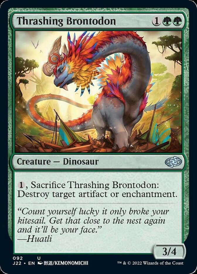 Thrashing Brontodon [Jumpstart 2022] | Cards and Coasters CA