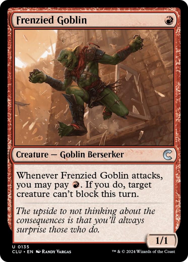 Frenzied Goblin [Ravnica: Clue Edition] | Cards and Coasters CA