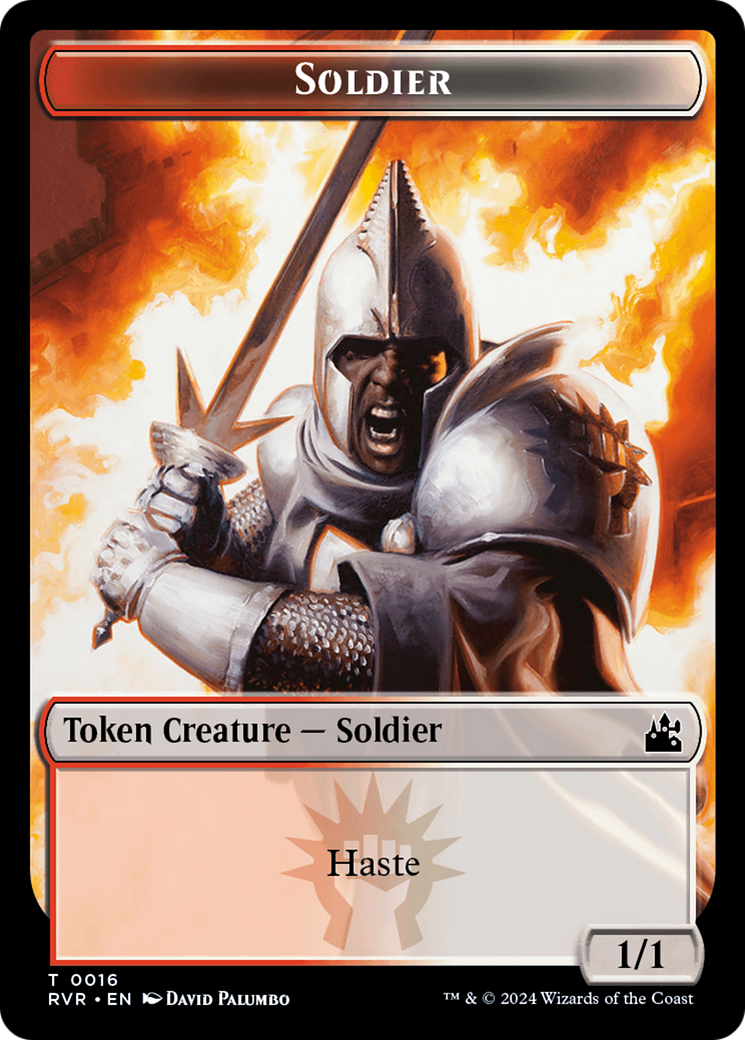 Elf Knight // Soldier Double-Sided Token [Ravnica Remastered Tokens] | Cards and Coasters CA