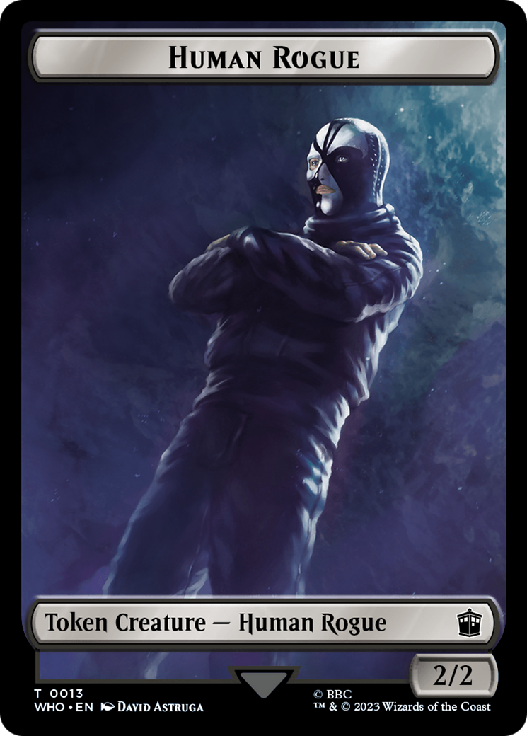 Human Rogue // Clue (0021) Double-Sided Token [Doctor Who Tokens] | Cards and Coasters CA