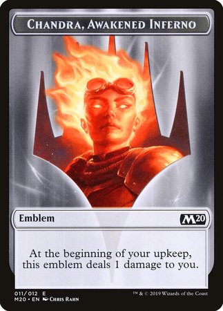 Emblem - Chandra, Awakened Inferno [Core Set 2020 Tokens] | Cards and Coasters CA