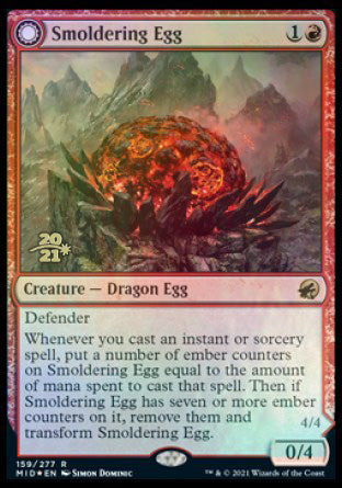 Smoldering Egg // Ashmouth Dragon [Innistrad: Midnight Hunt Prerelease Promos] | Cards and Coasters CA