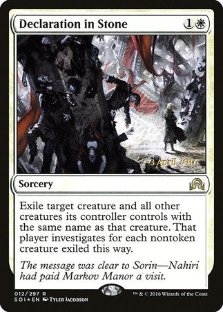 Declaration in Stone [Shadows over Innistrad Promos] | Cards and Coasters CA