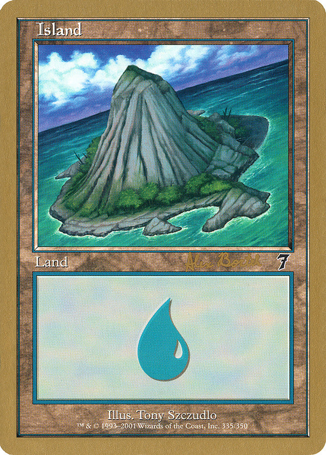 Island (ab335a) (Alex Borteh) [World Championship Decks 2001] | Cards and Coasters CA