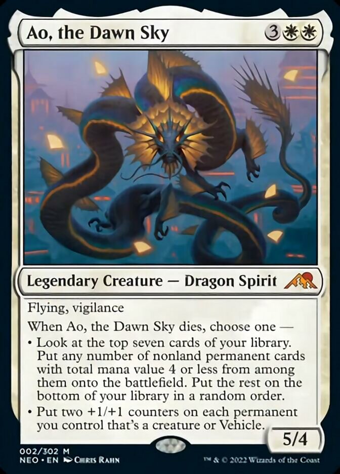 Ao, the Dawn Sky [Kamigawa: Neon Dynasty] | Cards and Coasters CA