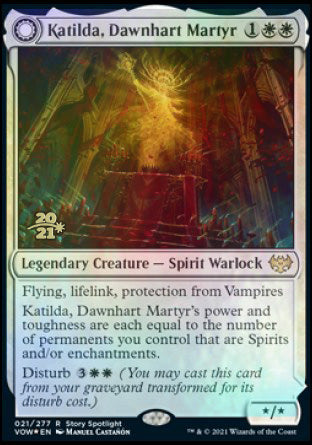 Katilda, Dawnhart Martyr // Katilda's Rising Dawn [Innistrad: Crimson Vow Prerelease Promos] | Cards and Coasters CA