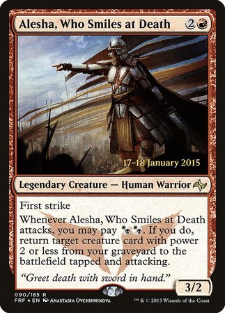 Alesha, Who Smiles at Death [Fate Reforged Promos] | Cards and Coasters CA
