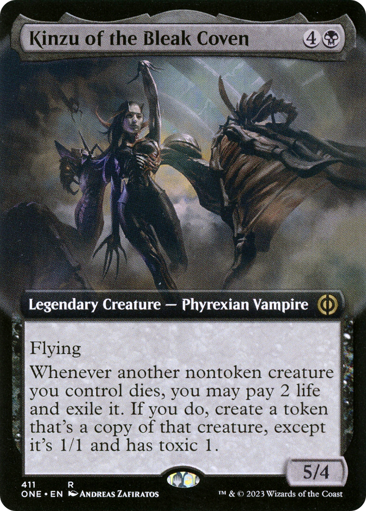 Kinzu of the Bleak Coven (Extended Art) [Phyrexia: All Will Be One] | Cards and Coasters CA