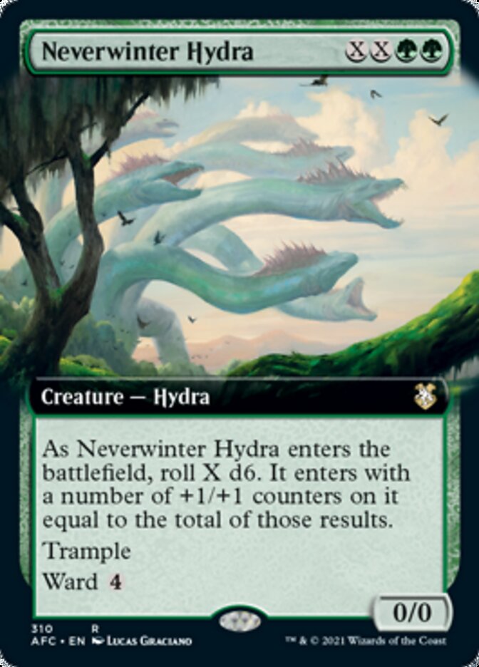 Neverwinter Hydra (Extended) [Dungeons & Dragons: Adventures in the Forgotten Realms Commander] | Cards and Coasters CA