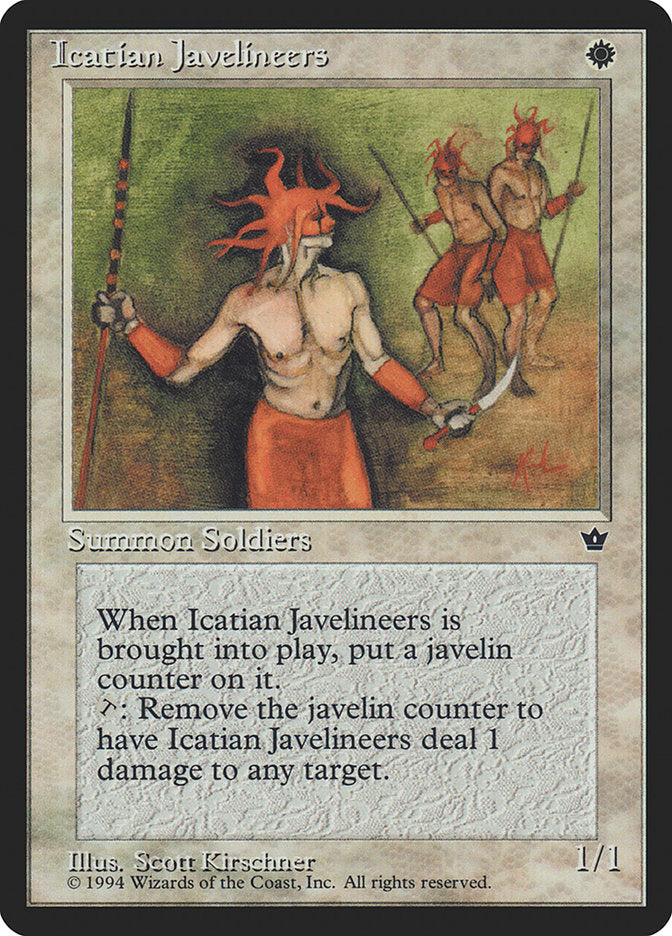 Icatian Javelineers (Scott Kirschner) [Fallen Empires] | Cards and Coasters CA