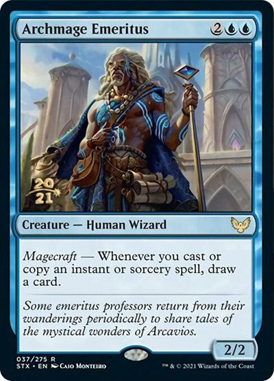 Archmage Emeritus [Strixhaven: School of Mages Prerelease Promos] | Cards and Coasters CA