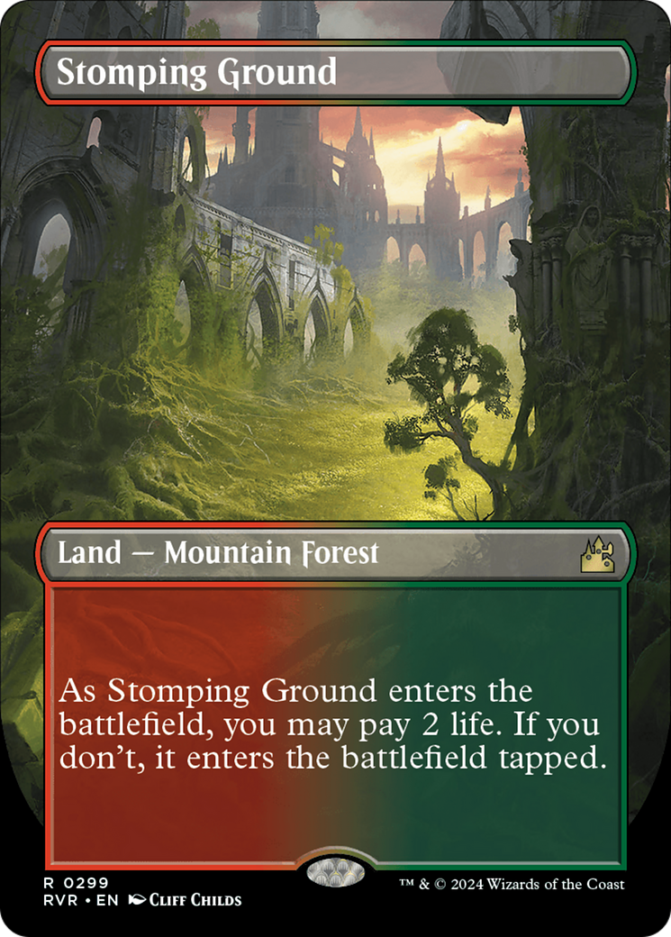 Stomping Ground (Borderless) [Ravnica Remastered] | Cards and Coasters CA