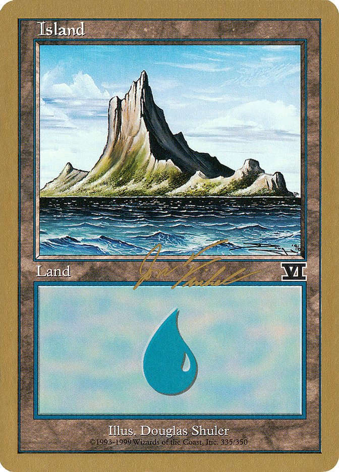 Island (jf335) (Jon Finkel) [World Championship Decks 2000] | Cards and Coasters CA