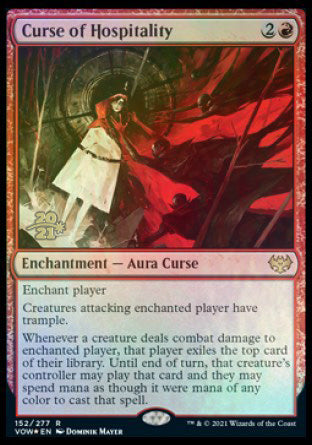 Curse of Hospitality [Innistrad: Crimson Vow Prerelease Promos] | Cards and Coasters CA
