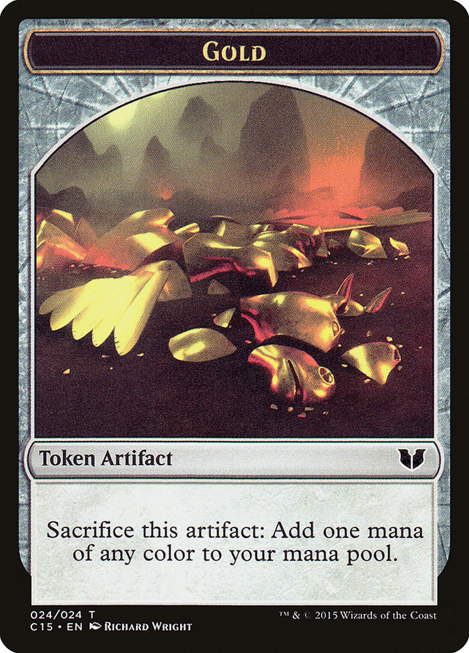 Gold // Knight (005) Double-Sided Token [Commander 2015 Tokens] | Cards and Coasters CA