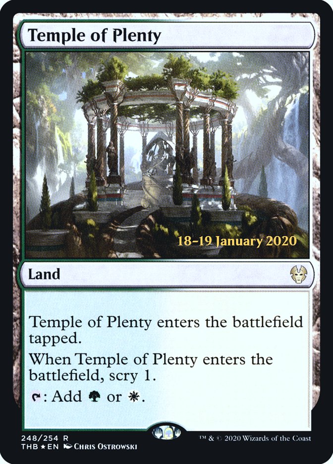 Temple of Plenty [Theros Beyond Death Prerelease Promos] | Cards and Coasters CA