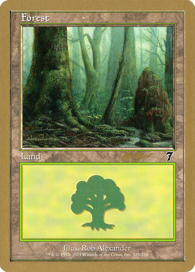 Forest (329) (Sim Han How) [World Championship Decks 2002] | Cards and Coasters CA