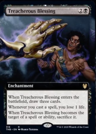 Treacherous Blessing (Extended Art) [Theros Beyond Death] | Cards and Coasters CA