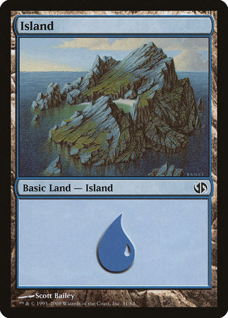 Island (31) [Duel Decks: Jace vs. Chandra] | Cards and Coasters CA