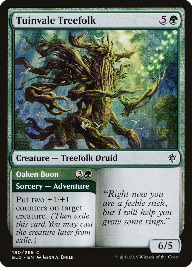 Tuinvale Treefolk // Oaken Boon [Throne of Eldraine] | Cards and Coasters CA