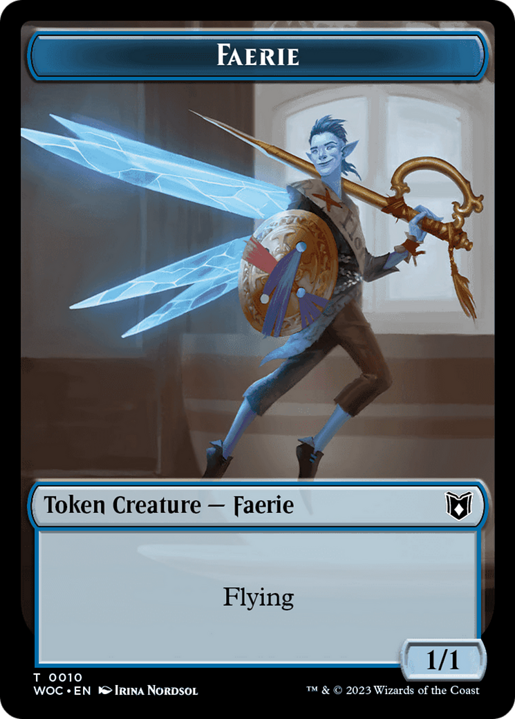 Faerie // Human Double-Sided Token [Wilds of Eldraine Commander Tokens] | Cards and Coasters CA