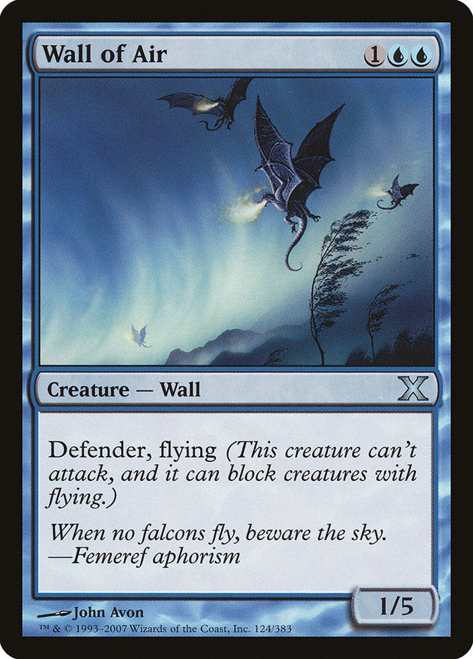Wall of Air [Tenth Edition] | Cards and Coasters CA