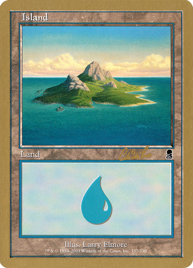 Island (cr337a) (Carlos Romao) [World Championship Decks 2002] | Cards and Coasters CA