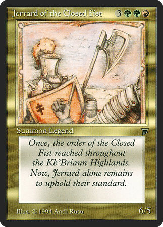 Jerrard of the Closed Fist [Legends] | Cards and Coasters CA