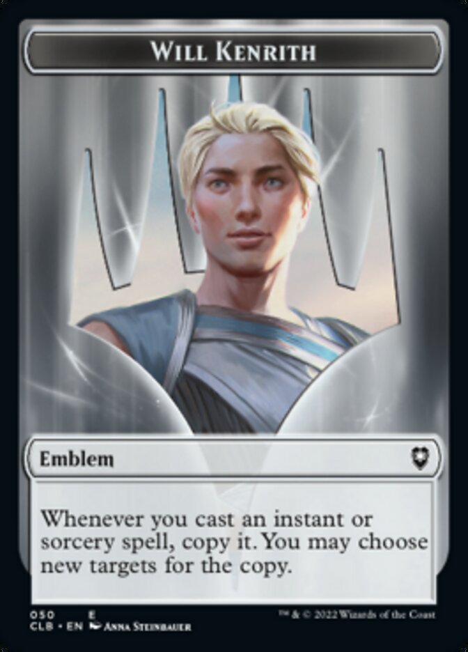 Will Kenrith Emblem // Copy Double-sided Token [Commander Legends: Battle for Baldur's Gate Tokens] | Cards and Coasters CA
