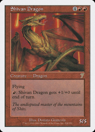 Shivan Dragon [Seventh Edition] | Cards and Coasters CA