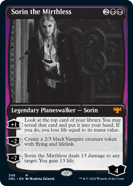 Sorin the Mirthless [Innistrad: Double Feature] | Cards and Coasters CA