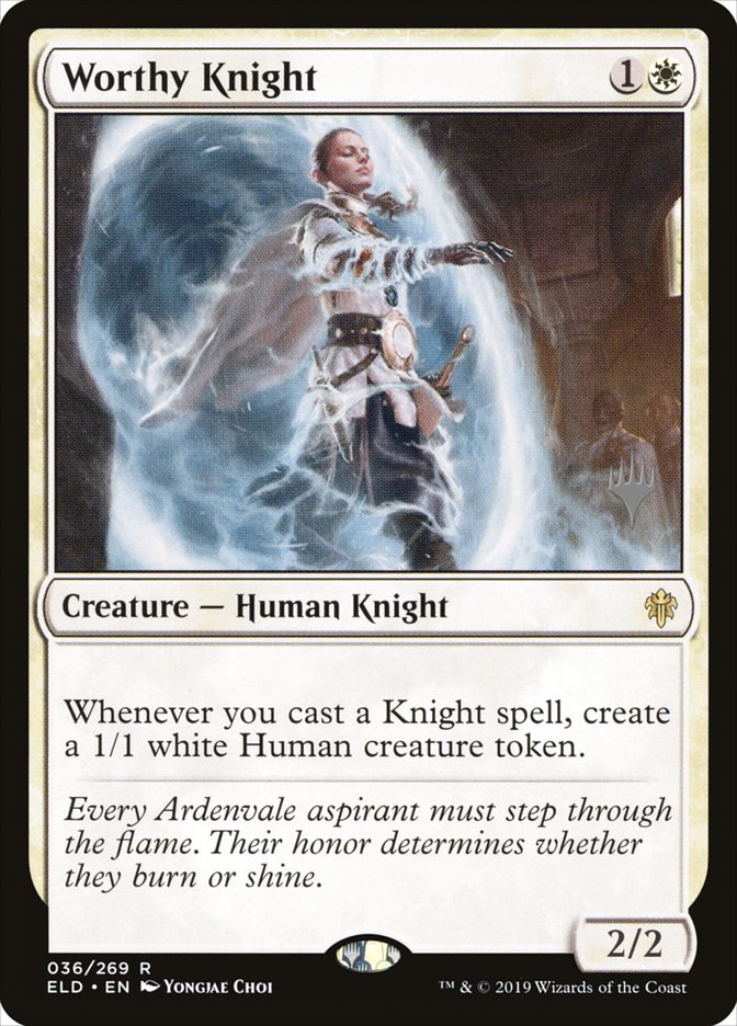 Worthy Knight (Promo Pack) [Throne of Eldraine Promos] | Cards and Coasters CA