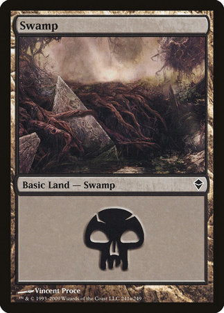 Swamp (241a) [Zendikar] | Cards and Coasters CA