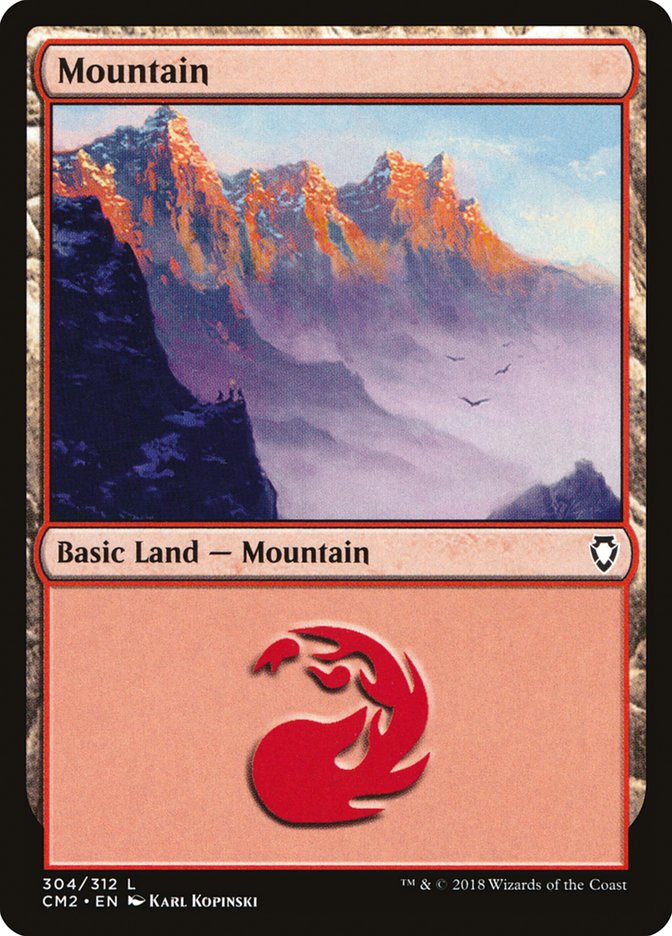 Mountain (304) [Commander Anthology Volume II] | Cards and Coasters CA