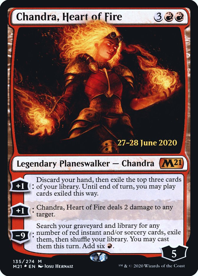 Chandra, Heart of Fire  [Core Set 2021 Prerelease Promos] | Cards and Coasters CA