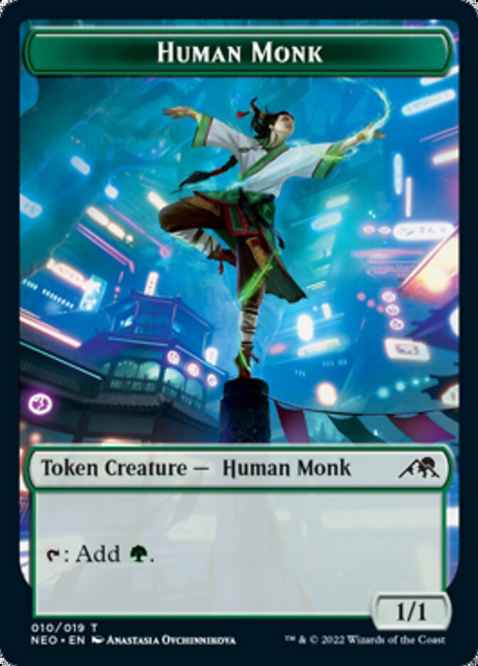 Human Monk Token [Kamigawa: Neon Dynasty Tokens] | Cards and Coasters CA