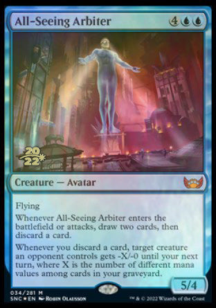 All-Seeing Arbiter [Streets of New Capenna Prerelease Promos] | Cards and Coasters CA