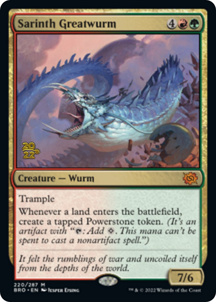 Sarinth Greatwurm [The Brothers' War: Prerelease Promos] | Cards and Coasters CA