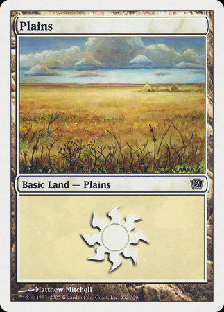 Plains (332) [Ninth Edition] | Cards and Coasters CA
