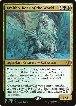 Arahbo, Roar of the World [Commander 2017] | Cards and Coasters CA
