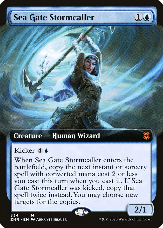 Sea Gate Stormcaller (Extended Art) [Zendikar Rising] | Cards and Coasters CA