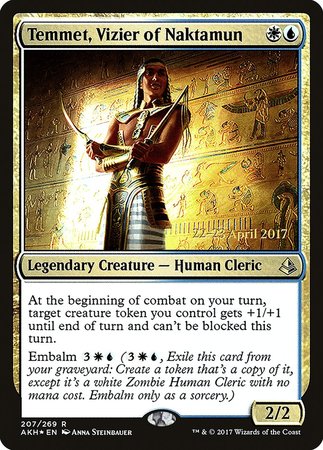 Temmet, Vizier of Naktamun [Amonkhet Promos] | Cards and Coasters CA