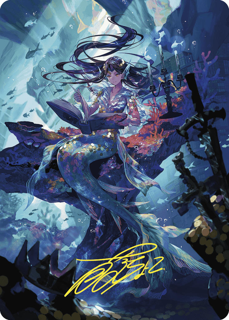 Rhystic Study Art Card (Gold-Stamped Signature) [Wilds of Eldraine Art Series] | Cards and Coasters CA