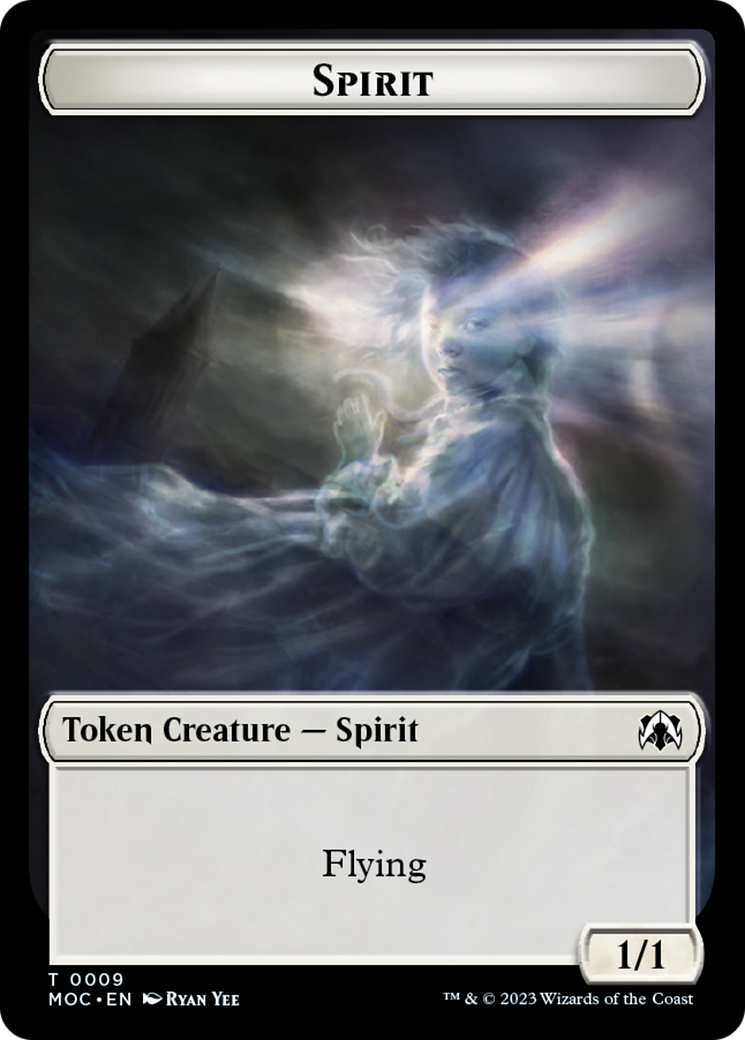 Spirit (9) // Spirit (13) Double-Sided Token [March of the Machine Commander Tokens] | Cards and Coasters CA