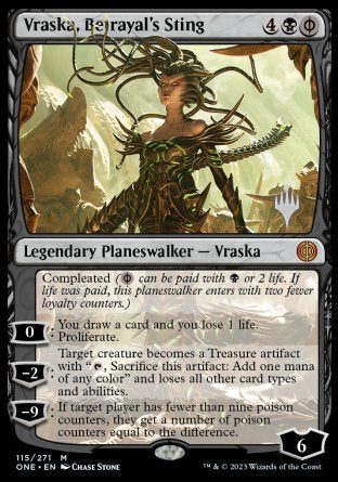 Vraska, Betrayal's Sting (Promo Pack) [Phyrexia: All Will Be One Promos] | Cards and Coasters CA